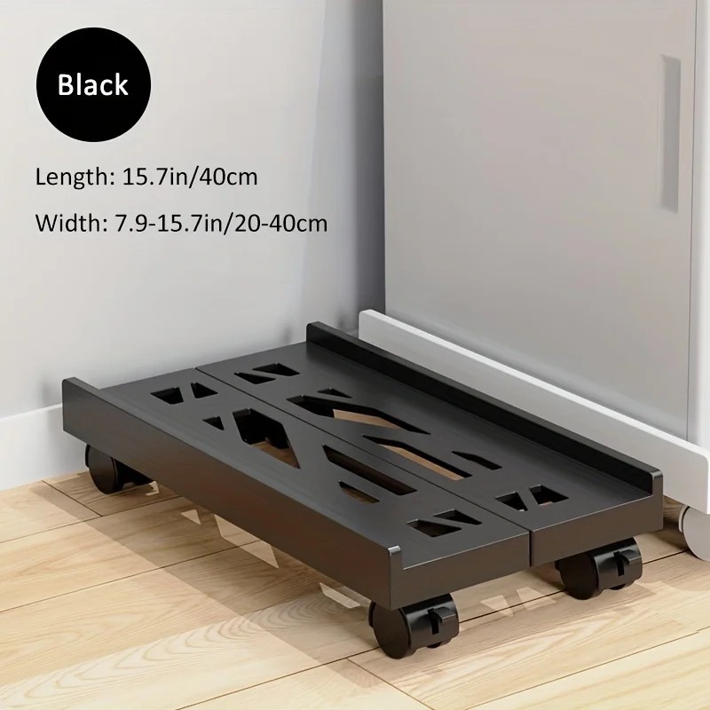 Adjustable Mobile CPU Stand PC Tower Holder with Wheels Under Desk