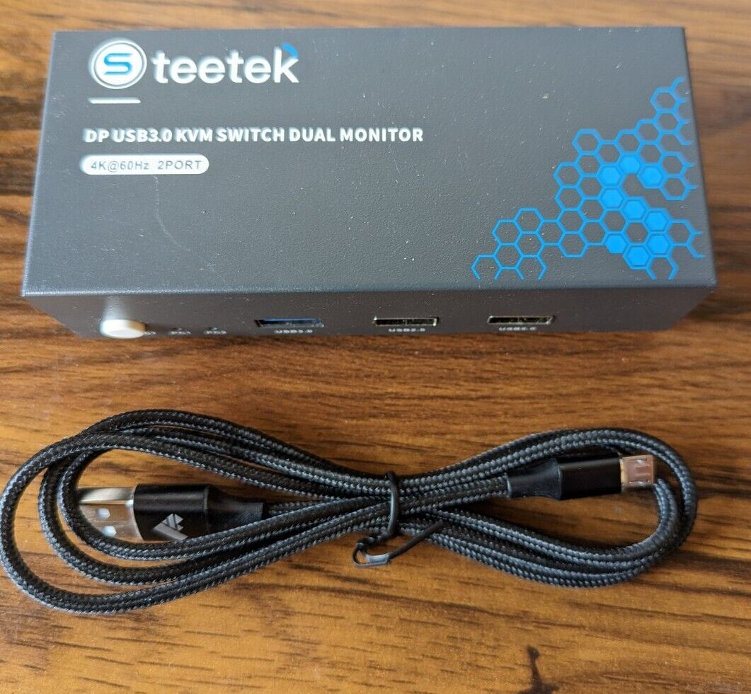 Steetek DP USB 2.0 KVM switch 2 port (No Cables Included)