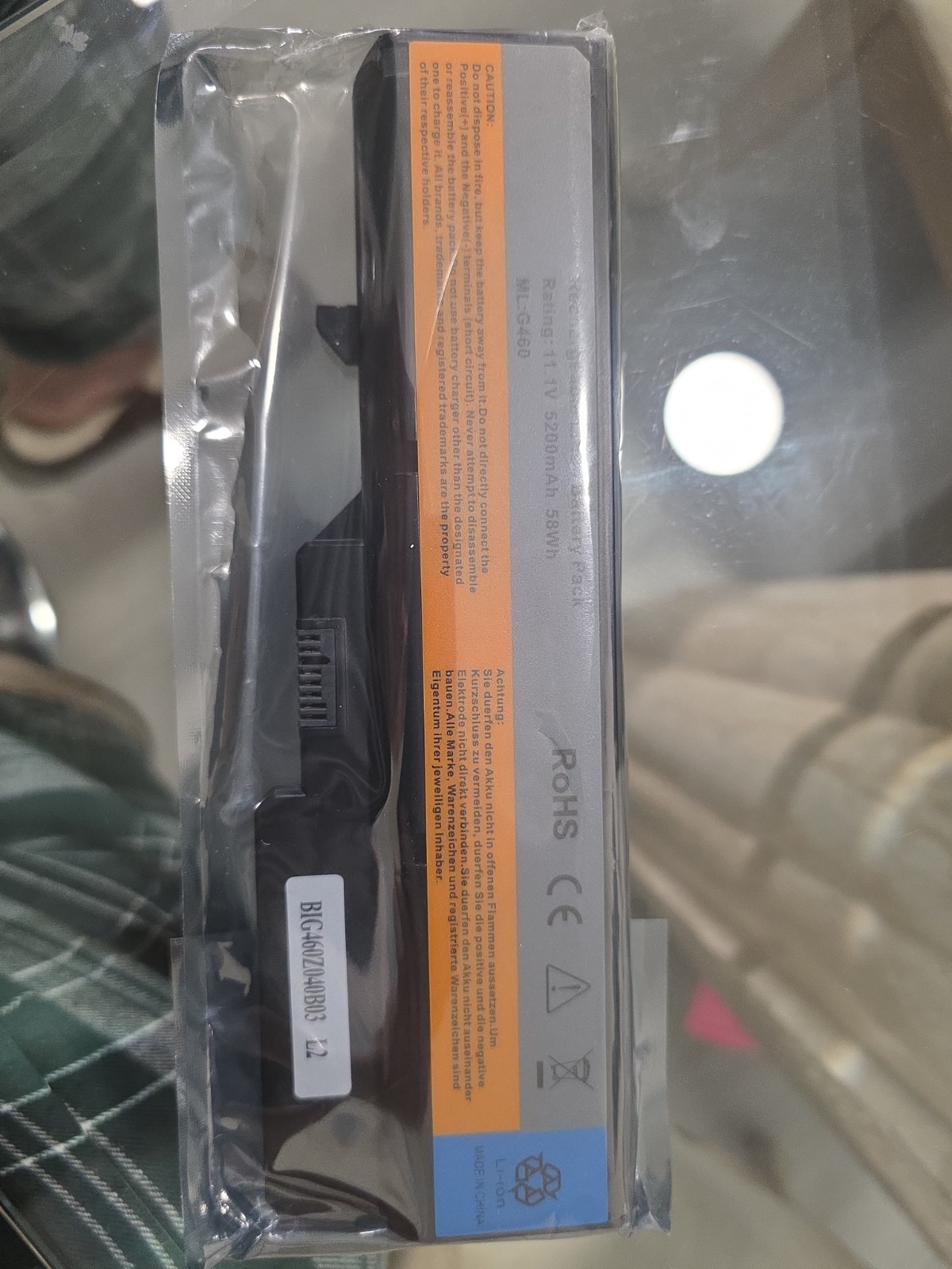 Battery Li-ion 11.1 V 5200mAh 58wh ML :G460 With LENOVO IDEAPAD 6cell