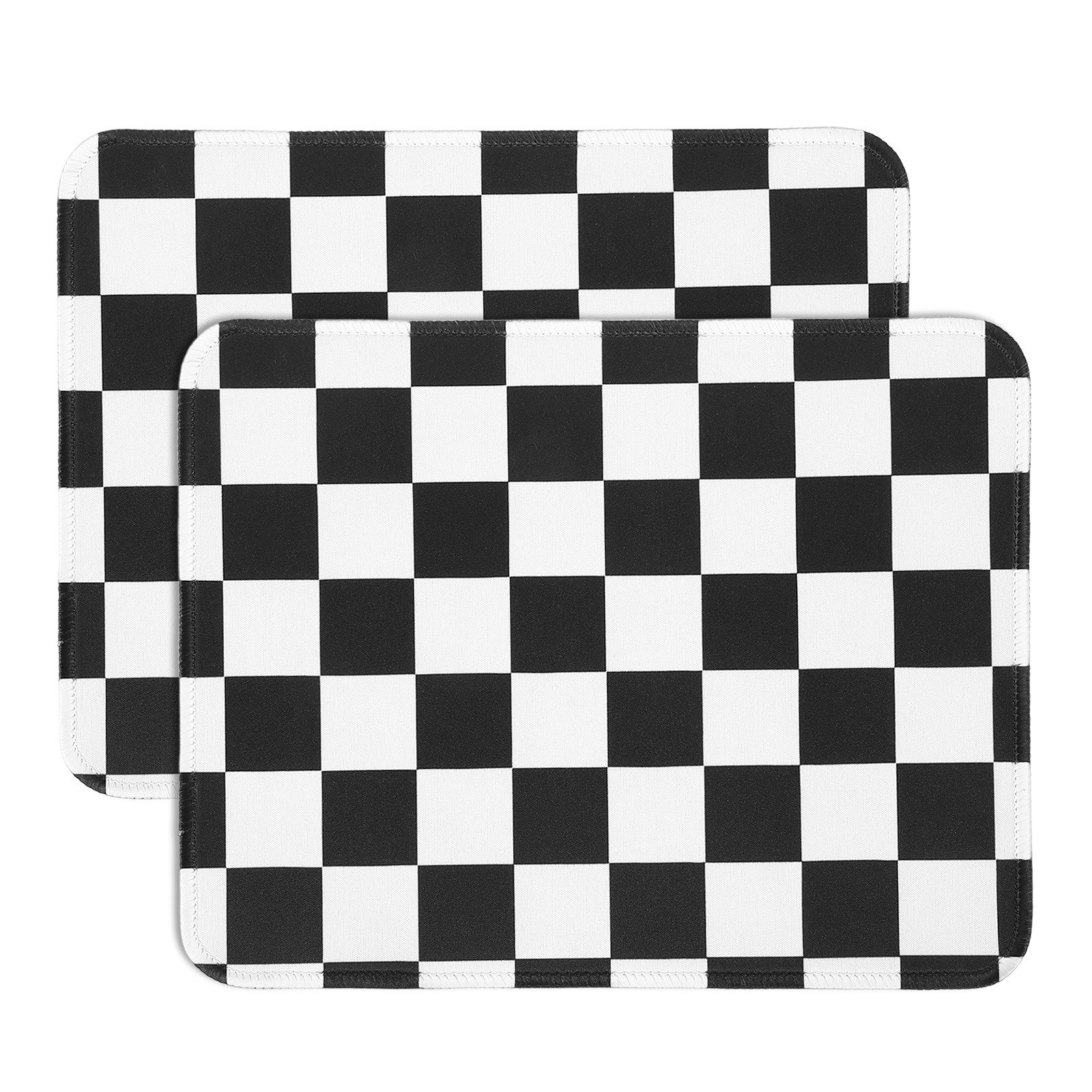2Pcs Checkered Mouse Pad Aesthetic Plaid Grid Mousepad 10.2x8.3", Black/White