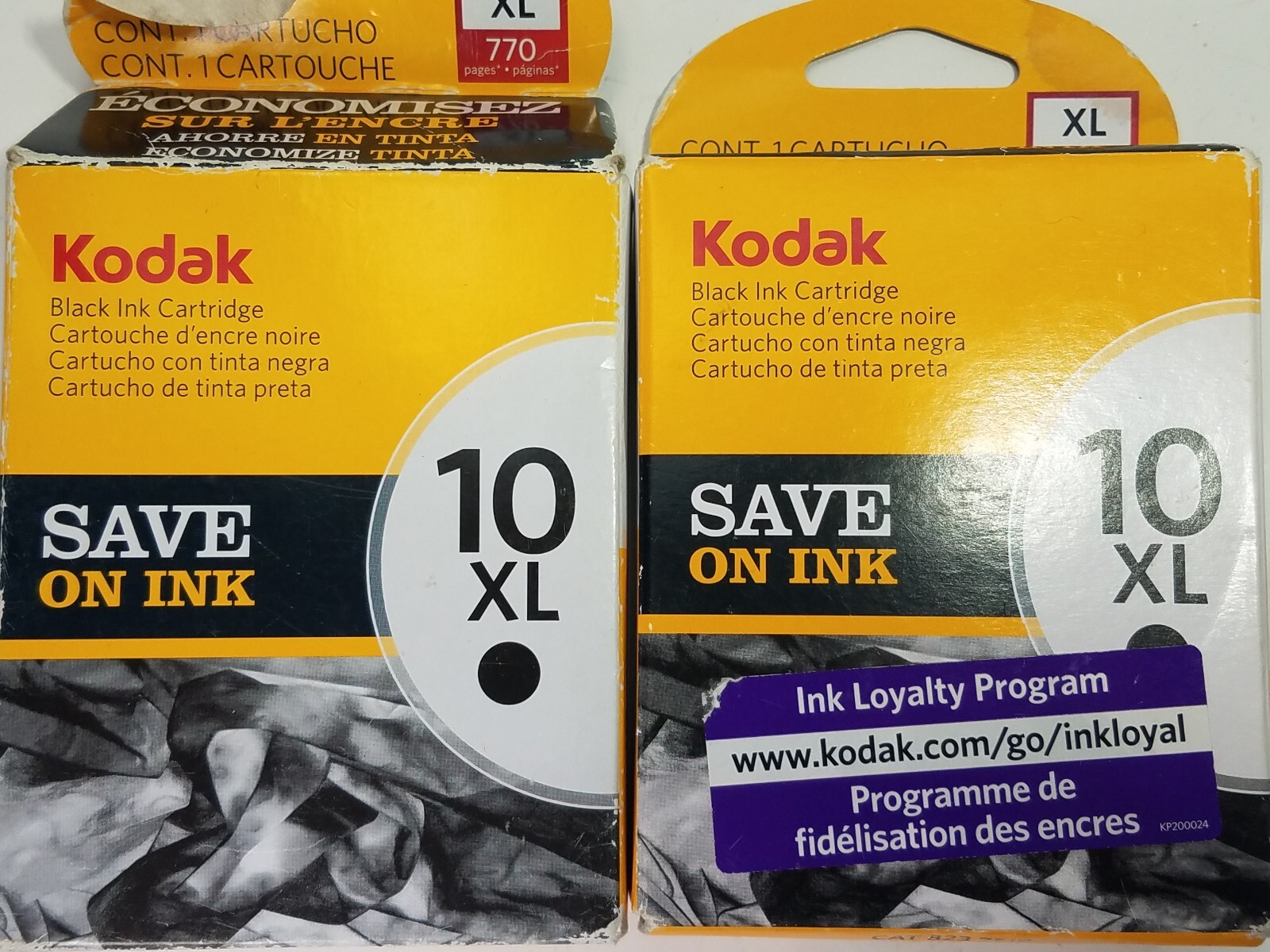 Kodak 10 XL 10XL Black Ink Cartridge 770 Pages, Genuine, 2 Pack -READ DESCRPTION