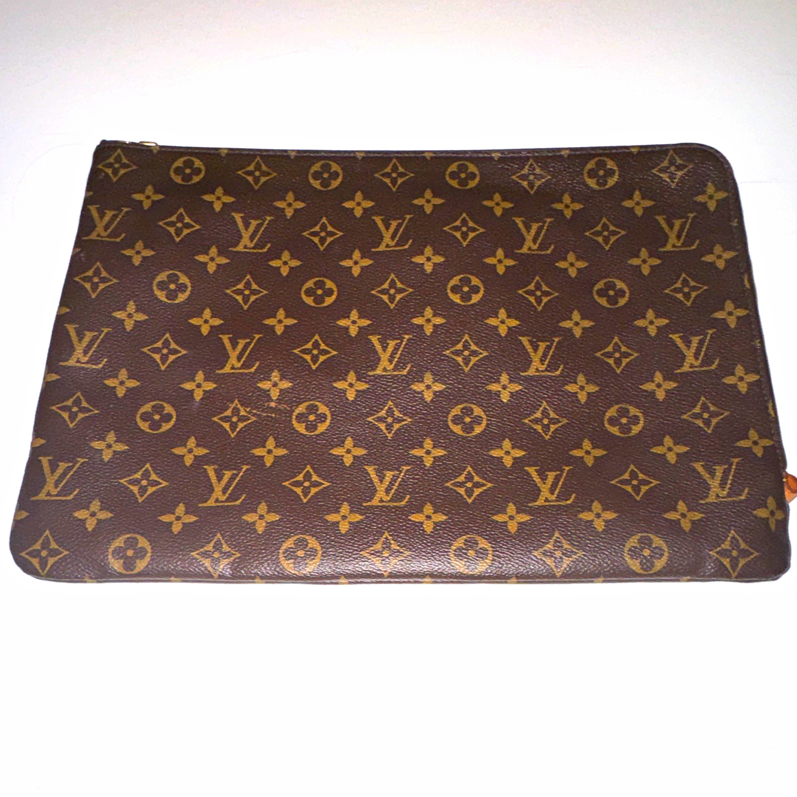 Louis Vuitton Monogram Brown Leather Zipper Sleeve for 13 in Laptop