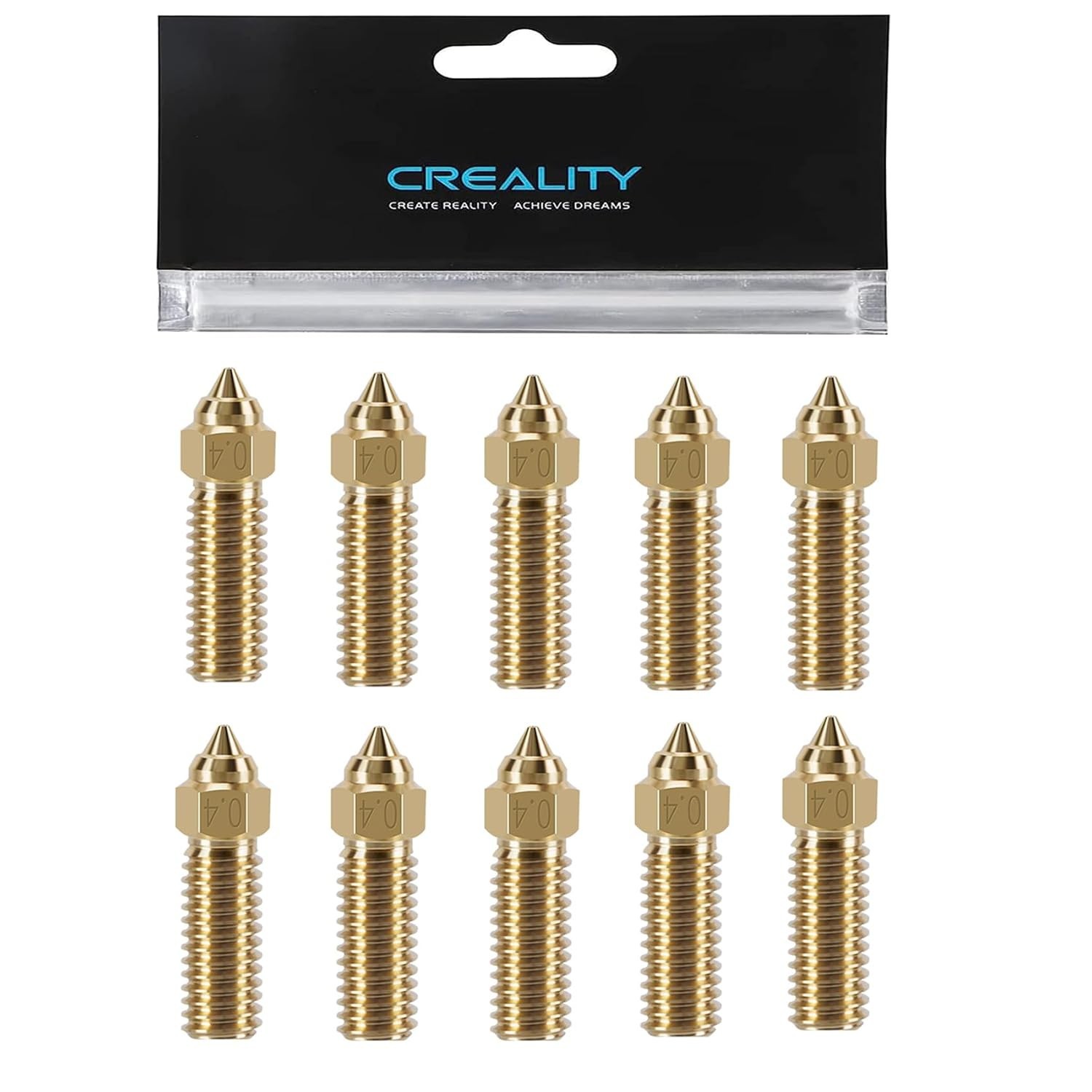 10PCS 0.4mm High-Speed Brass Nozzles for K1, Max & Ender 3 - Essential Upgrade