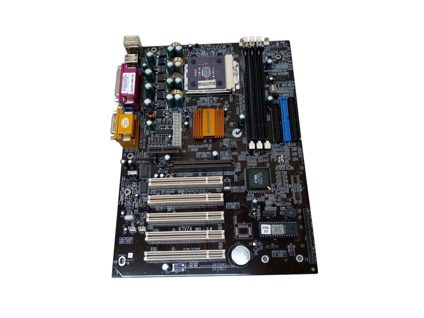 ECS K7VZA REV:3.0 VIA KT133A s462 SDRAM PCI AGP w/ AMD Athlon 4 1200 CPU