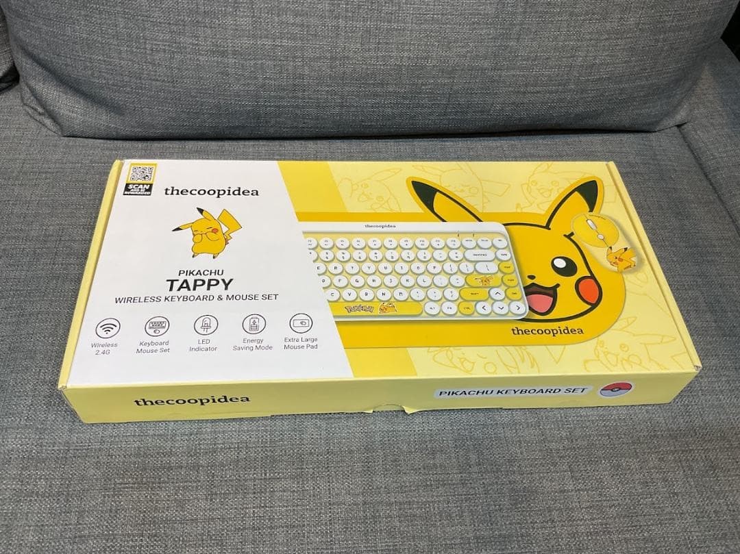Pokemon Pikachu thecoopidea TAPPY Wireless Keyboard Mouse Set Japan