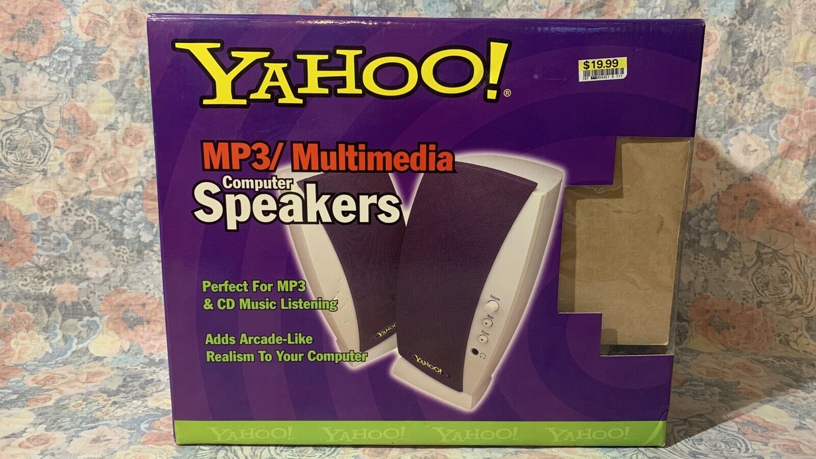 Vintage 2001 Yahoo MP3/Multimedia Computer Speakers Used W/Box & Accessories