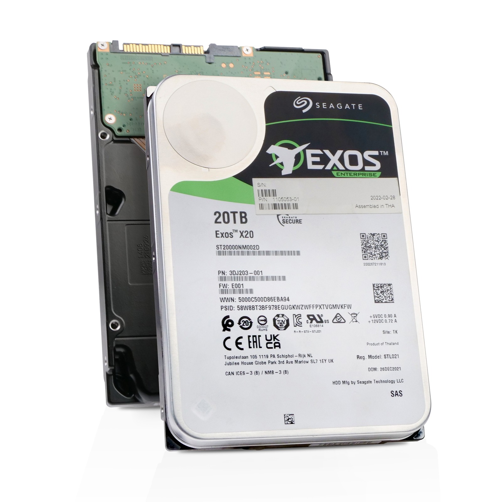 Seagate Exos X20 20TB ST20000NM002D SAS 12Gb/s 512e 3.5" Enterprise Hard Drive