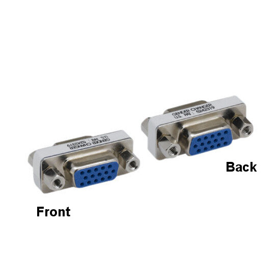 HD15 Female to HD15 Female Mini Adapter 15 Pin Gender Changer PC VGA SVGA Video