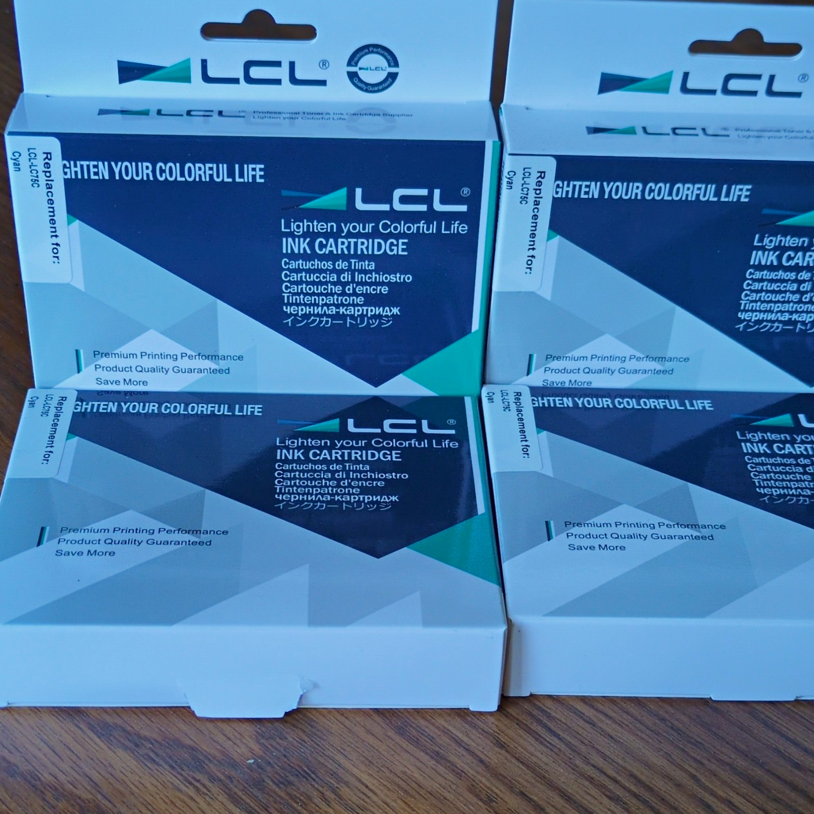 4 pack-LCL Compatible Replacement Cyan Ink Cartridge LC75C for Brother Inkjet
