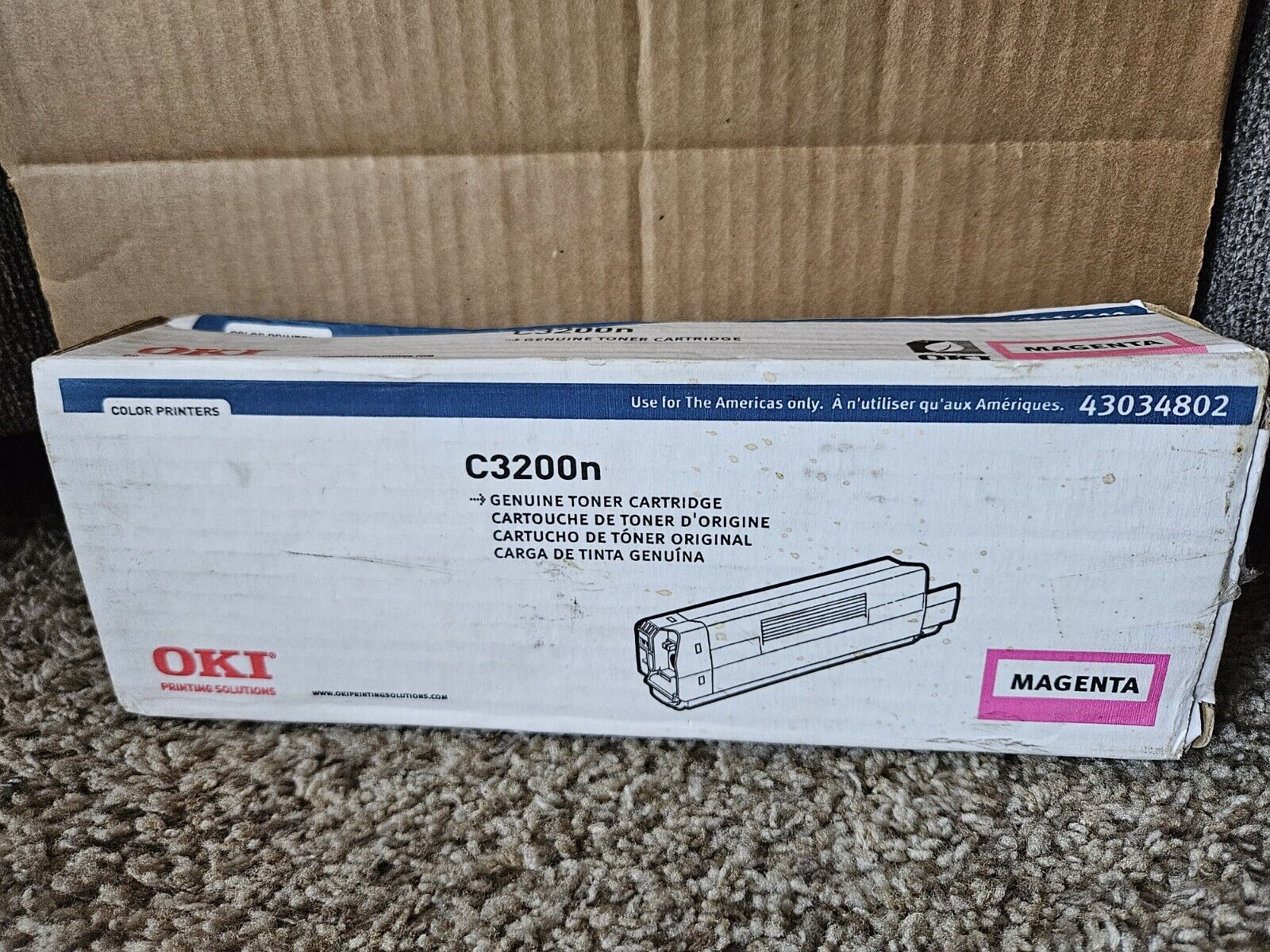 Oki C3200n (Type C6) 43034802 OEM Magenta Laser Toner Cartridge - Open Box