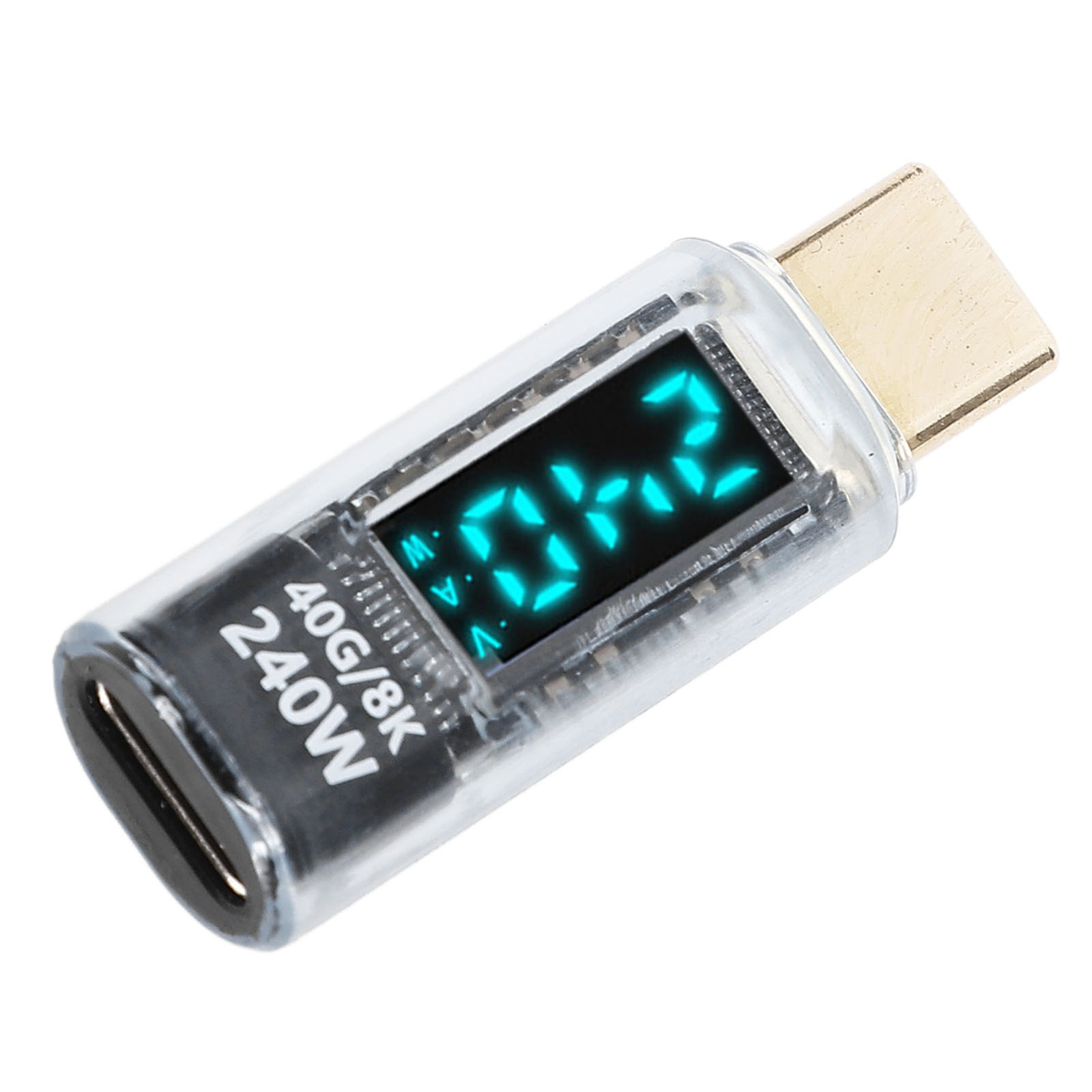 ‾USB C Adapter Power Meter Tester PD 240W 8k 60Hz 40Gbps Transfer USB C Male