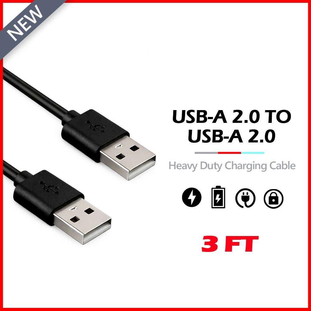B2G1 FREE USB A Male to A Male Cable Data Transfer Super Speed Power Charger 3FT