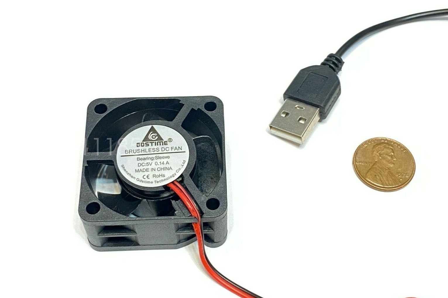 USB connector plug Fan 5v GDStime 4cm 4020 40mm 40x40x20mm computer