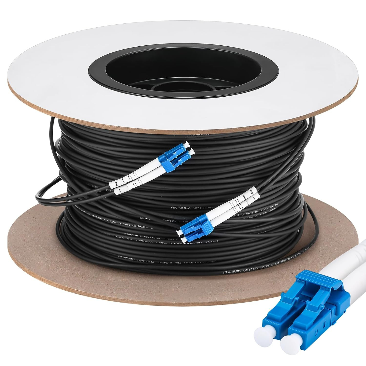 500Ft (150 Meters) 2 Core LC to LC Armored Fiber Optic Cable