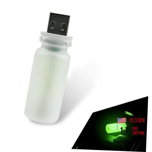 Car USB Ambient Light, Mini Retro Frosted Glass Bottle Atmosphere 1 PC Green