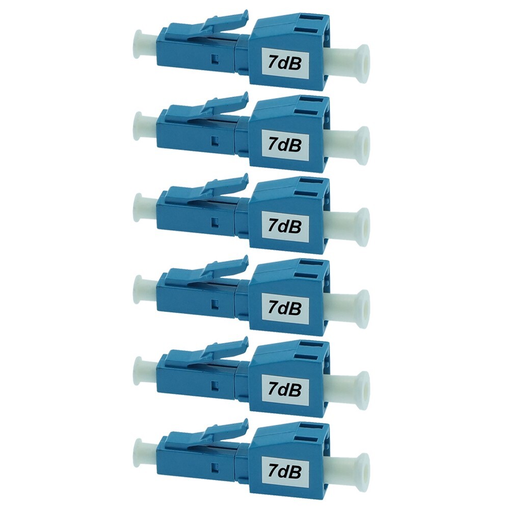 6x 7dB LC/UPC Connector Fiber Optic Optical Attenuator Plug-in Type Single Mode
