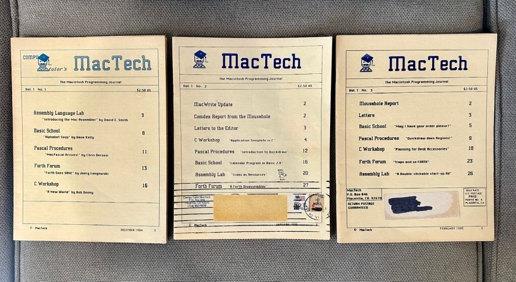MacTech The Macintosh Programming Journal Issues 1 Thru 3 - The First 3 Issues