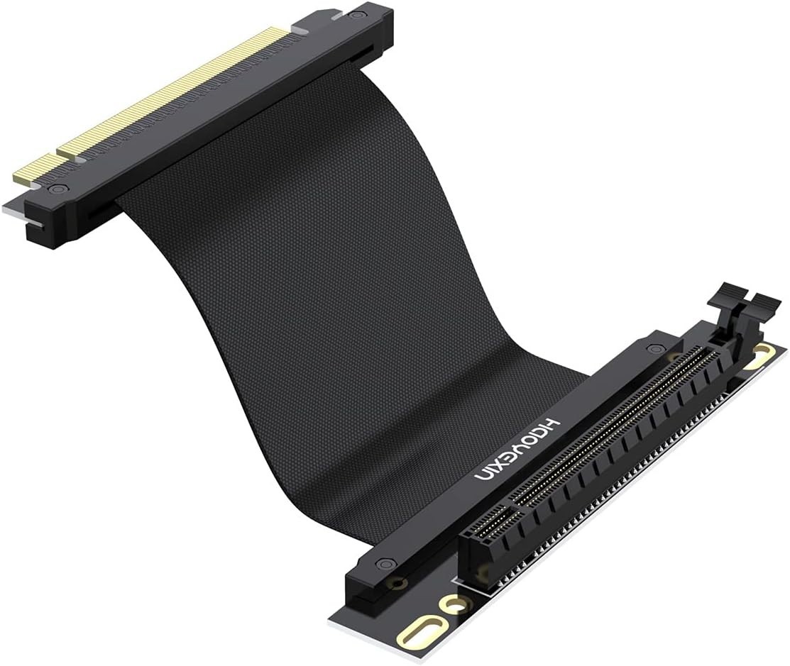 HAOYEXIN PCIE 3.0 X16 Extreme High Speed Extension Riser Cable Right Angle 20 CM