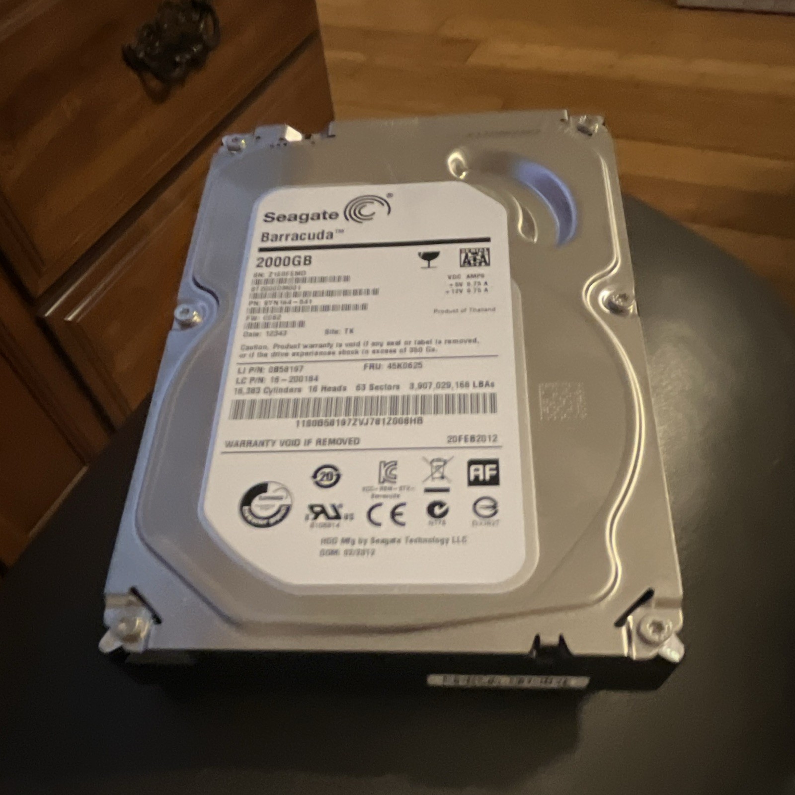 Seagate Barracuda | 2000GB  | Model ST2000DM001 |
