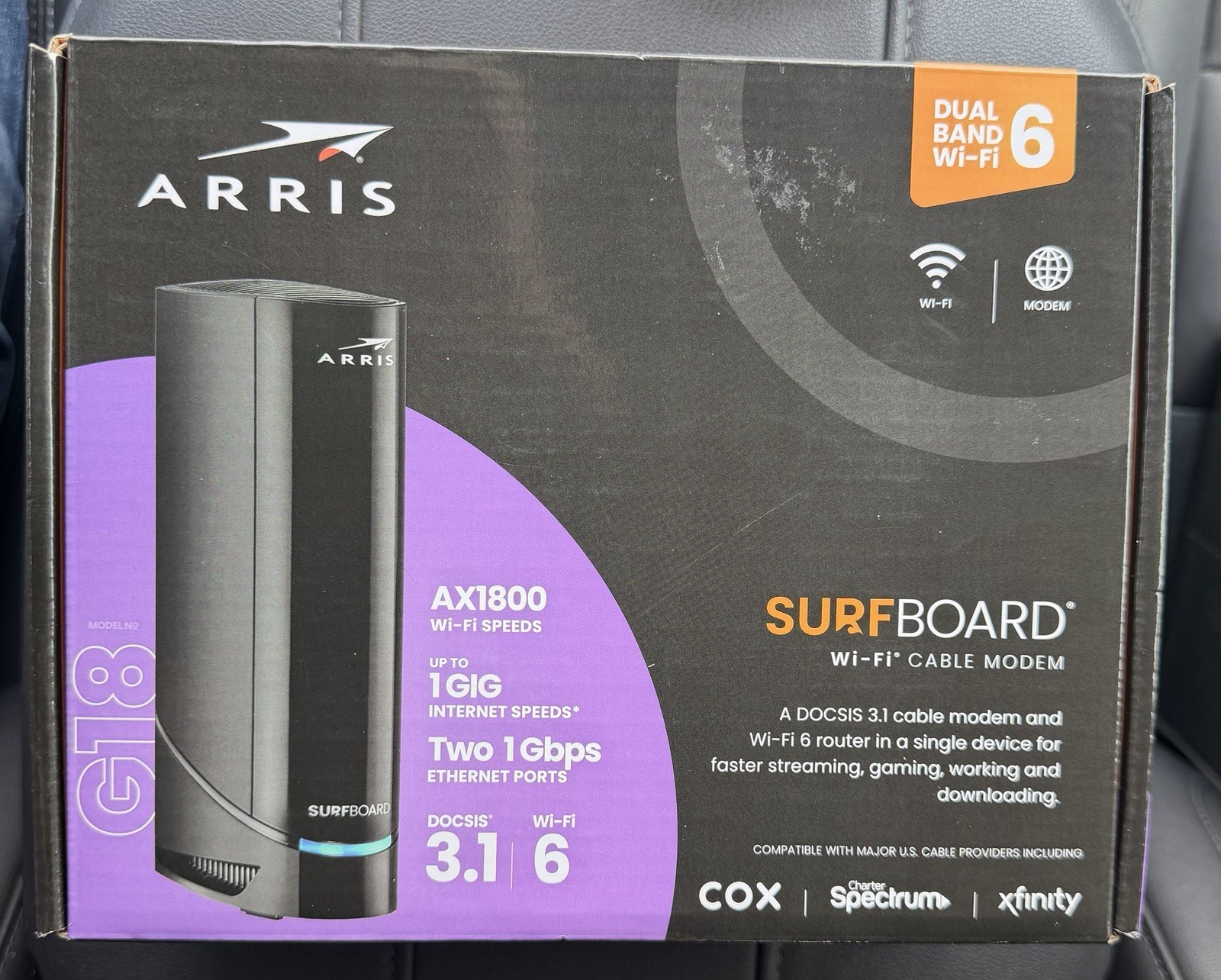ARRIS (G18) - Cable Modem Router Combo - Fast DOCSIS 3.1 Multi-Gigabit WiFi 6