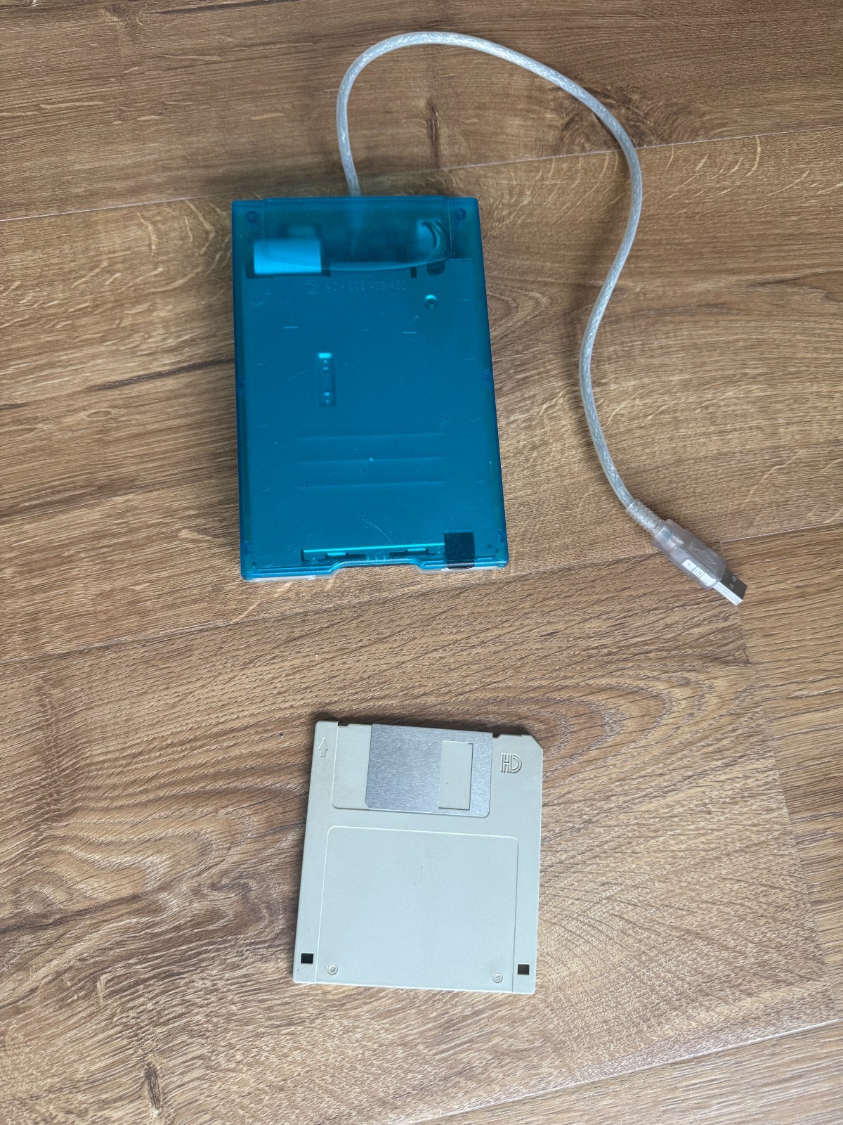 Teac FD-05PU External USB Floppy Disk Drive Blue Translucent Tested Works