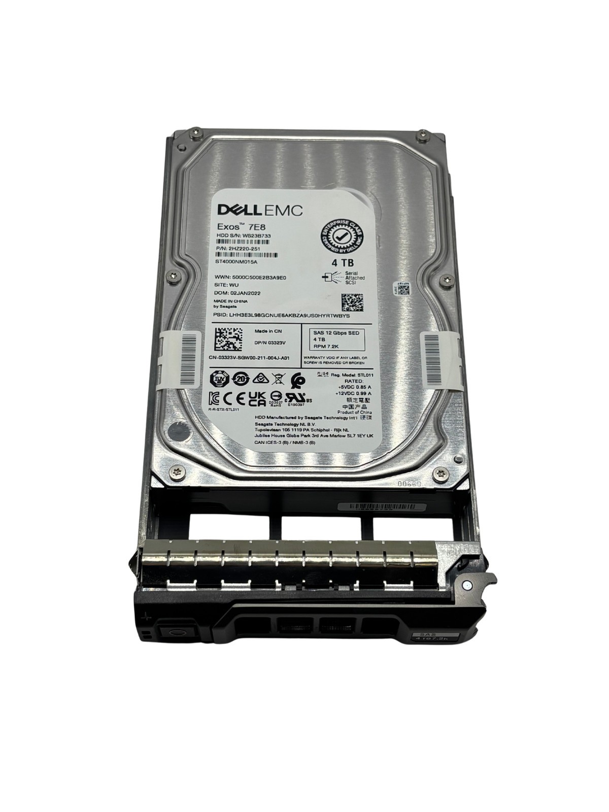 Dell 3323V 4TB SAS 7.2K 12G 3.5 Hard Drive ST4000NM015A"