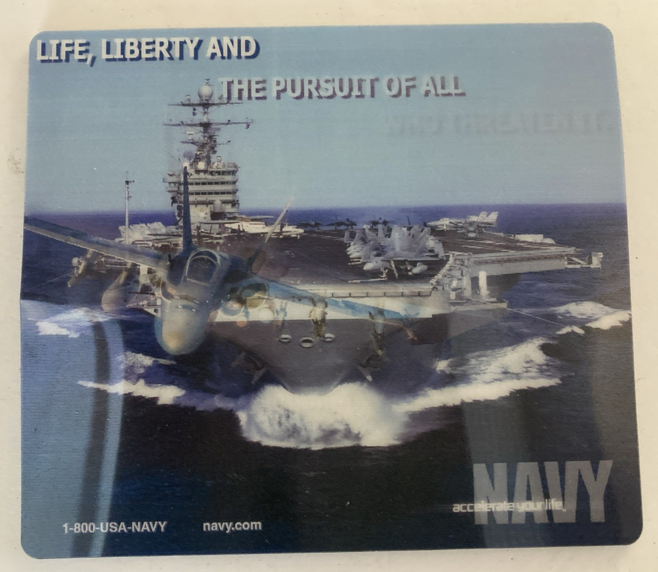 US Navy Mouse Pad 8" x 7" New Condition Never Used Action Aircraft Carrier Logo