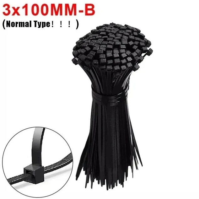 200Pcs Screw Hole Cable Ties Nylon Self Locking Wire Organizer