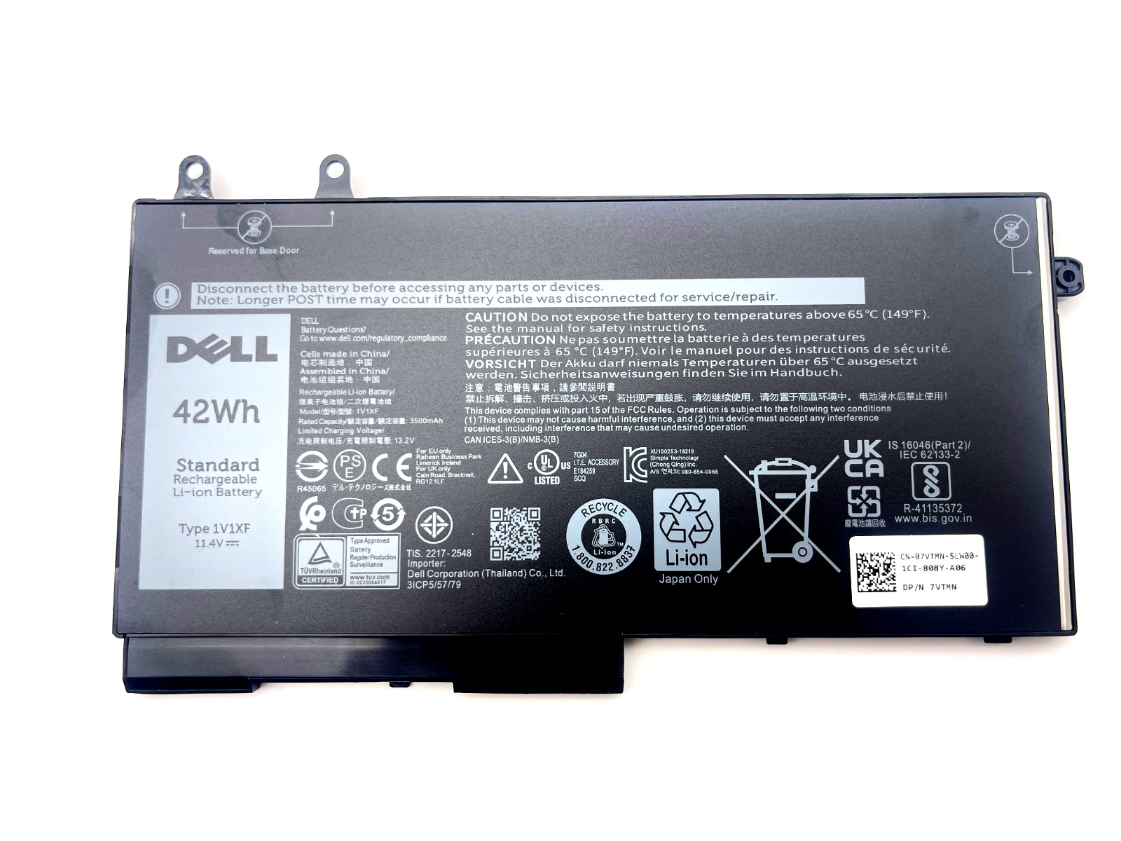 Original 1V1XF Battery For Dell Latitude 5400 5500 5510 Precision 3540 3550 42WH