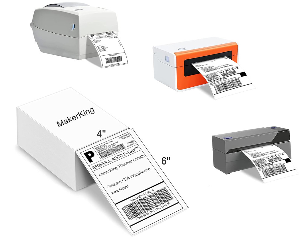 200 Pack 4x6 Direct Thermal Shipping Labels Roll Perforated Mailing Label Paper