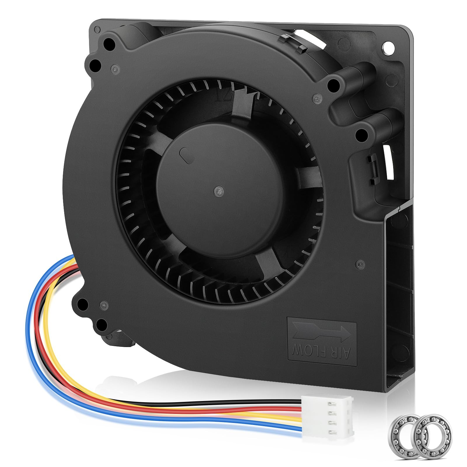 WDERAIR 120mm x 32mm Dual Ball 4Pin DC Computer Centrifugal Blower Fan 12V PW...