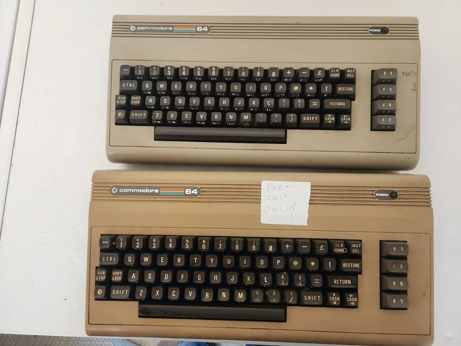 VINTAGE LOT OF 2 COMMODORE 64 COMPUTERS FOR PARTS OR REPAIR