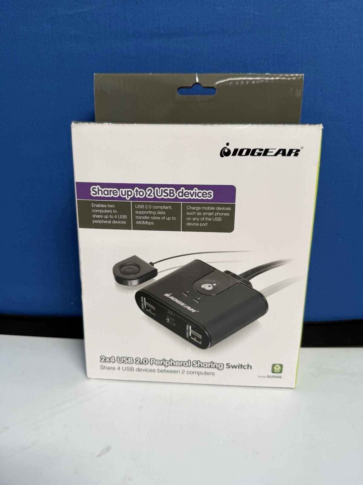 IOGEAR 2x4 2.0 Peripheral Sharing Switch GUS402 Black