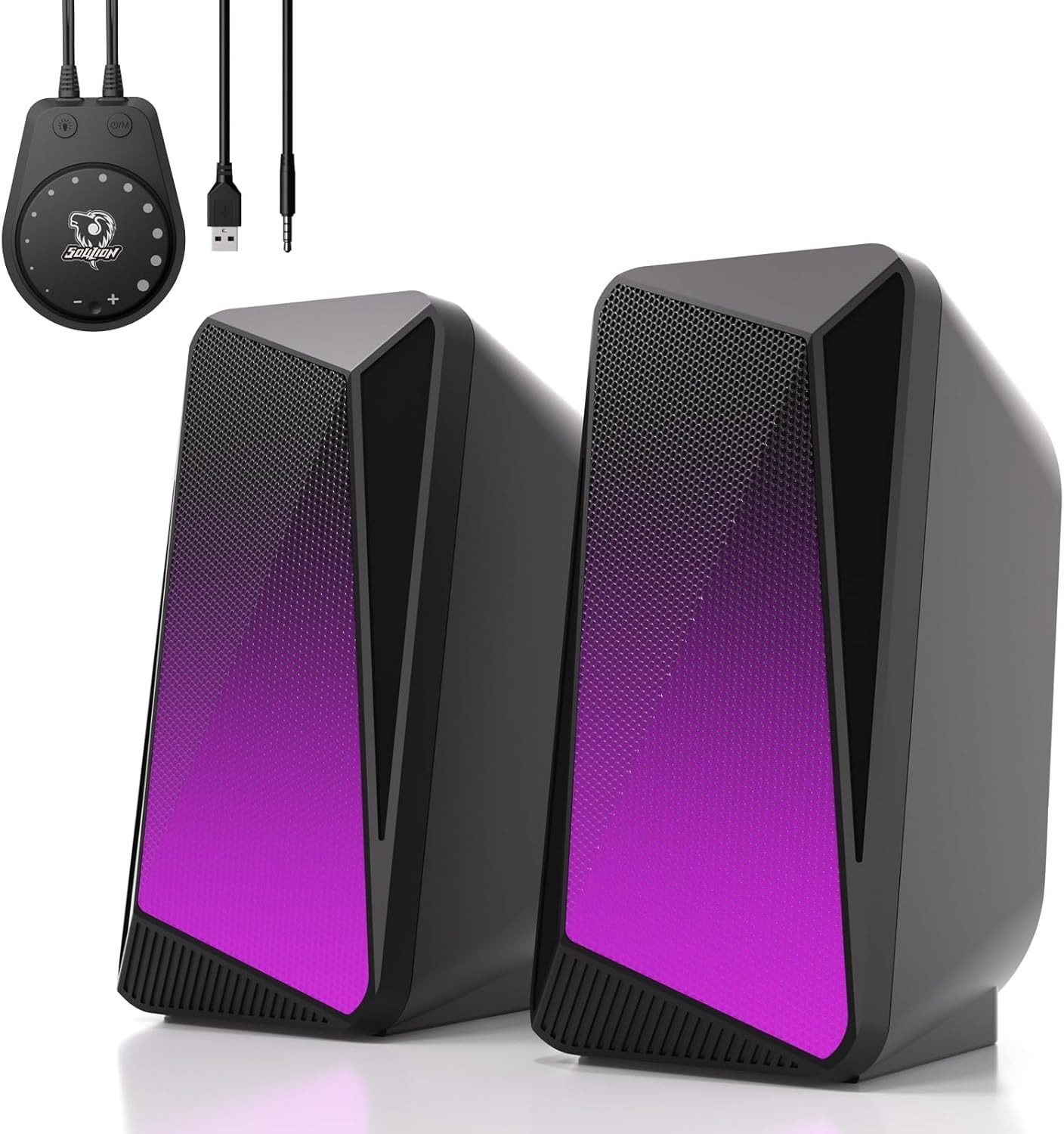 C30 Bluetooth Computer Speakers USB Powered 3.5 mm AUX PC with Easy-Control Pod
