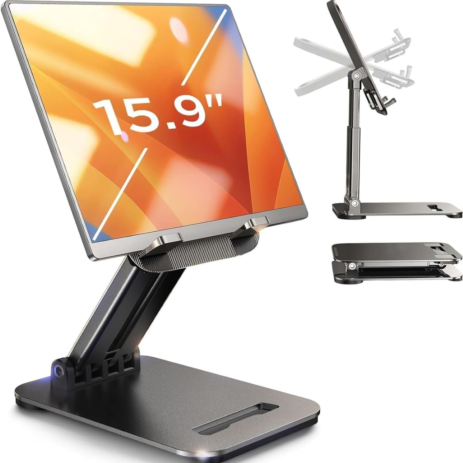 LISEN iPad Stand Tablet Holder for Desk, Adjustable Portable Monitor Stand