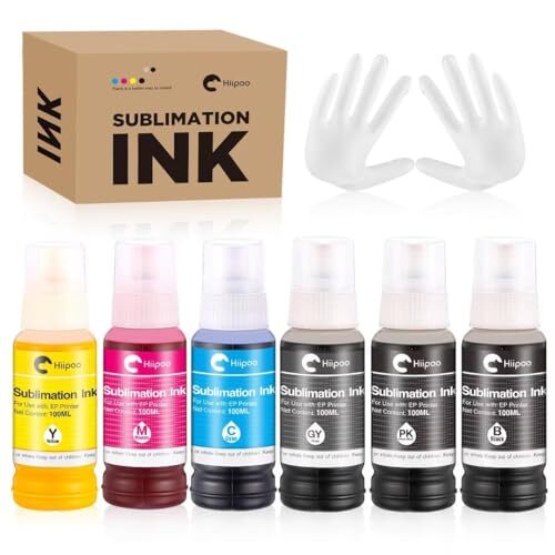 Hiipoo 600ML Sublimation Ink for ET-8500 ET-8550 Wide-Format Supertank Printe...