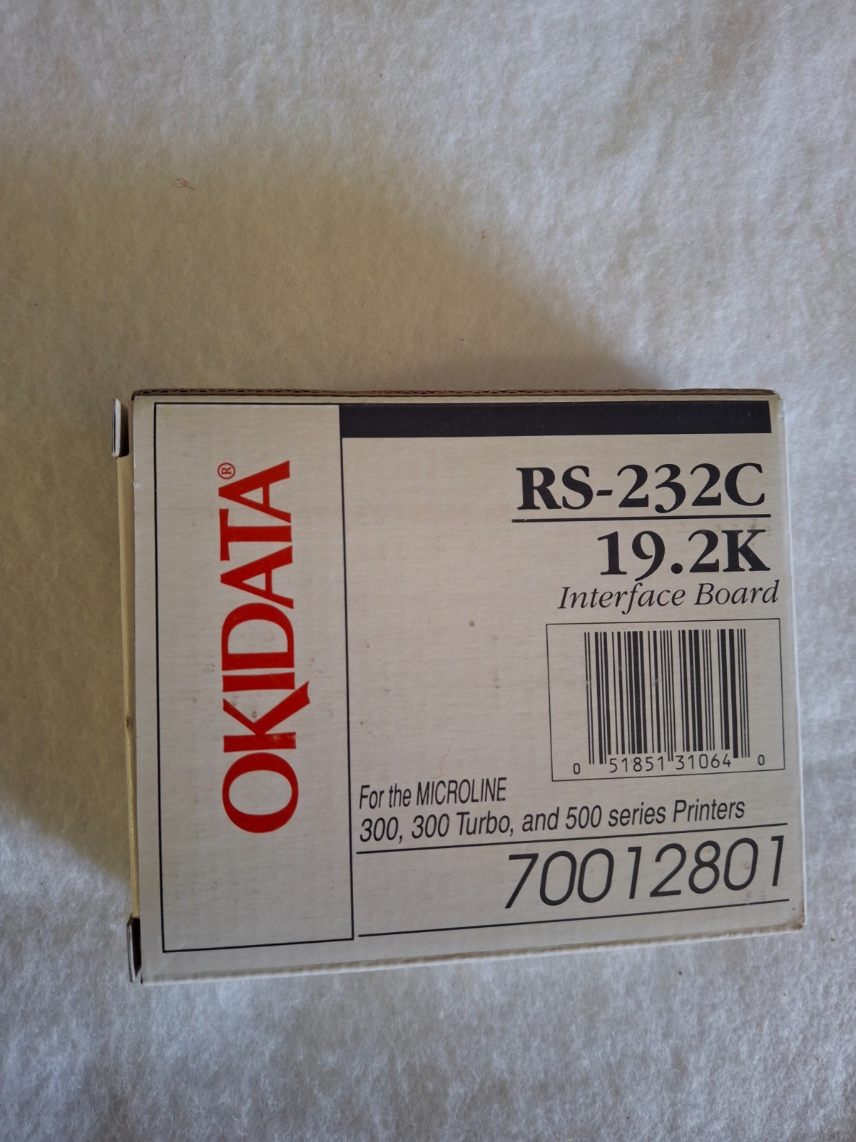 NEW OKIDATA  MICROLINE RS-232C SERIAL 19.2K INTERFACE BOARD # 70012801