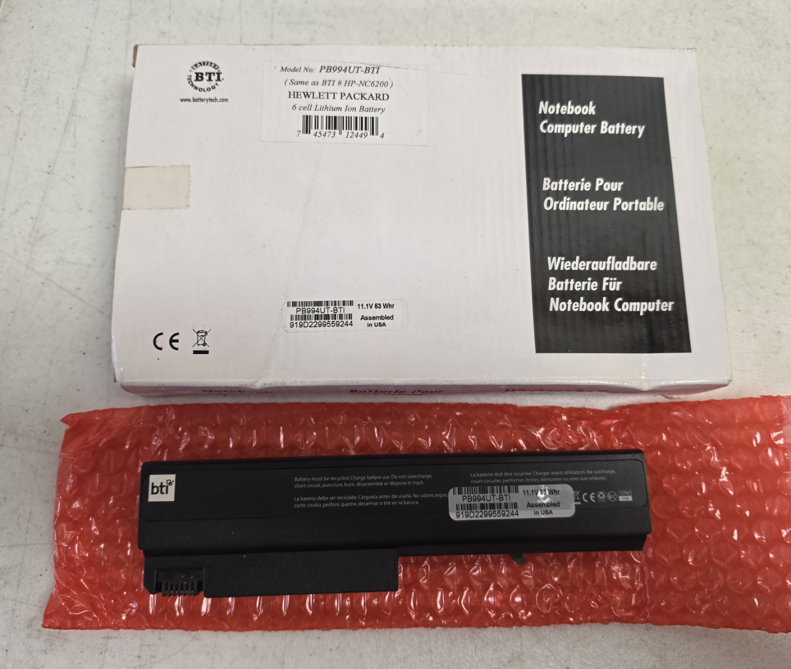 BTI PB994UT compatible 48Wh 6-cell battery