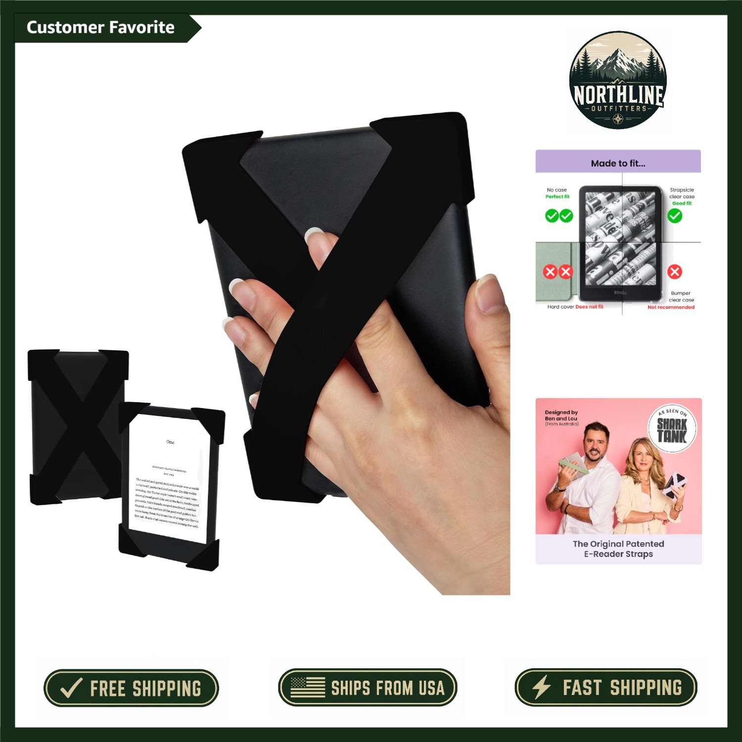 Stylish Silicone Hand Straps - Improve Handling for Kindle & Kobo E-Readers