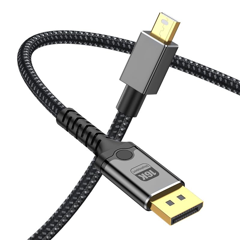 3.3 FT 16K Mini DisplayPort To DP 2.1 Cable BiDirectional 16K@60Hz 80Gbps