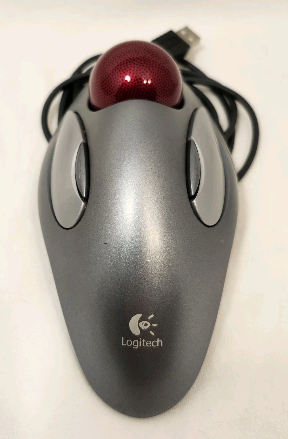 Logitech T-BC21  Trackman Trackball USB Mouse Marble Red Ball Tested