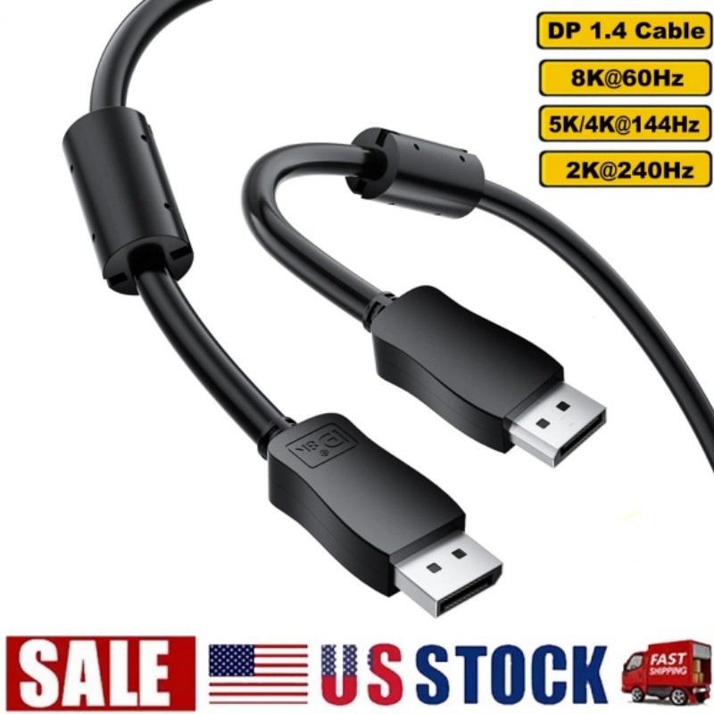 Genuine Samsung DisplayPort 1.4 Cable 8K 60Hz 4K 240Hz DisplayPort Cable 6ft 2M