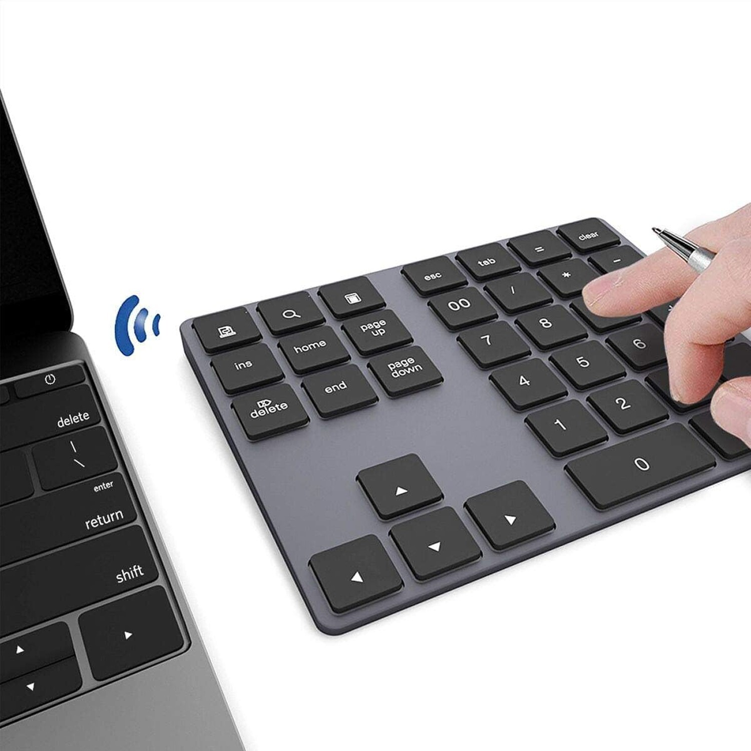 Bluetooth Number Pad, Wireless Numeric Keypad, USB-C Rechargeable External 34...