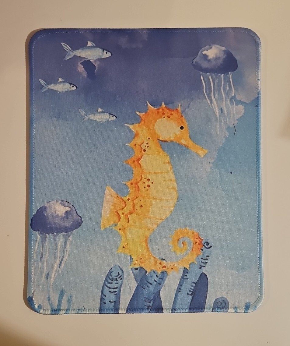 COLORFUL SEAL SEAHORSE UNDERWATER THEME MOUSE PAD NON-SLIP Mat 8.25"x10.25"