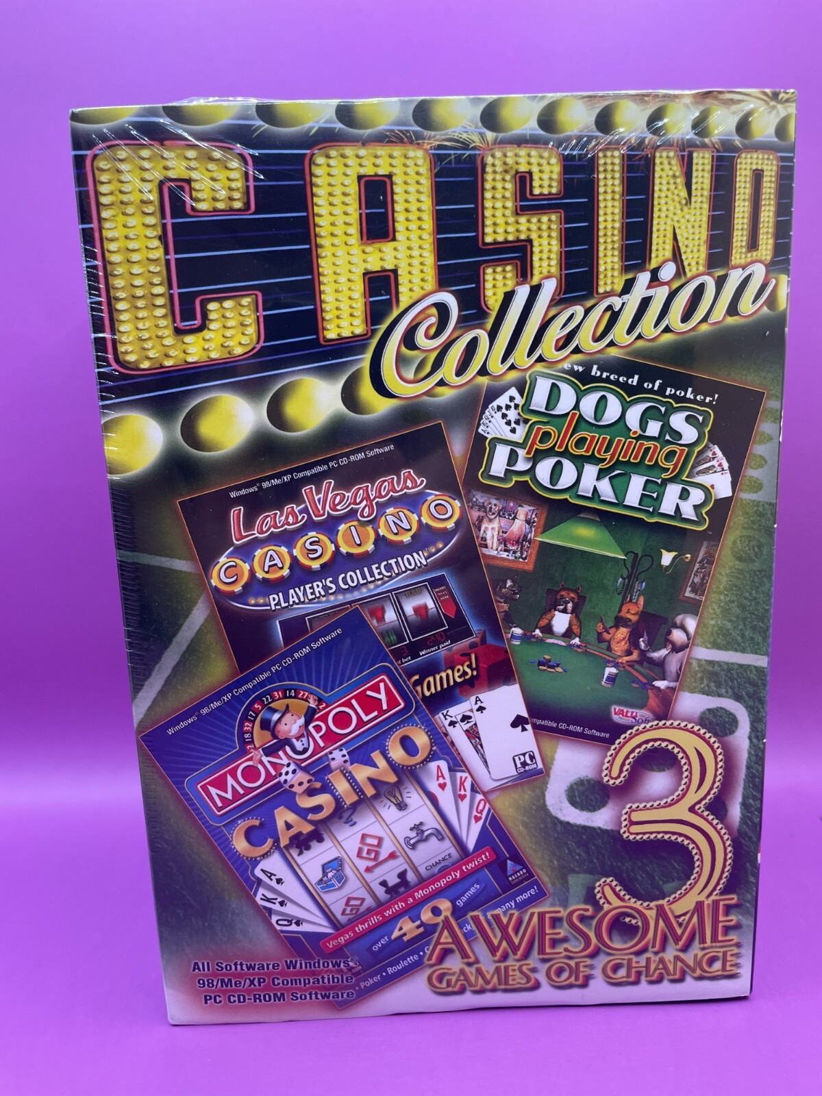 PC Treasures Casino Collection Combo Pack: Monopoly, Dogs Poker - NIB, Sealed