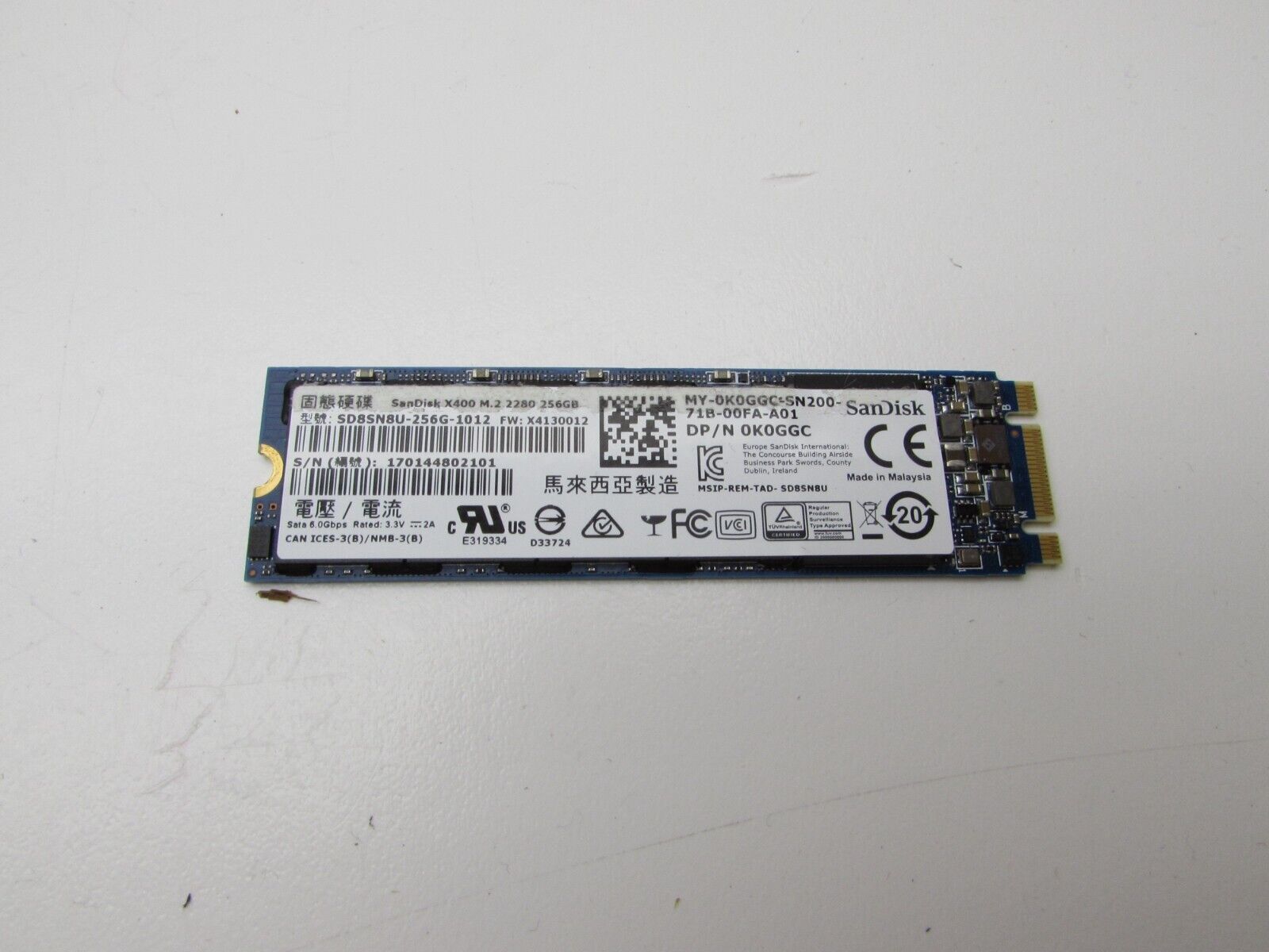 SanDisk X400 256GB SATA M.2 2280 SSD Solid State Drive SD8SN8U-256G-1012