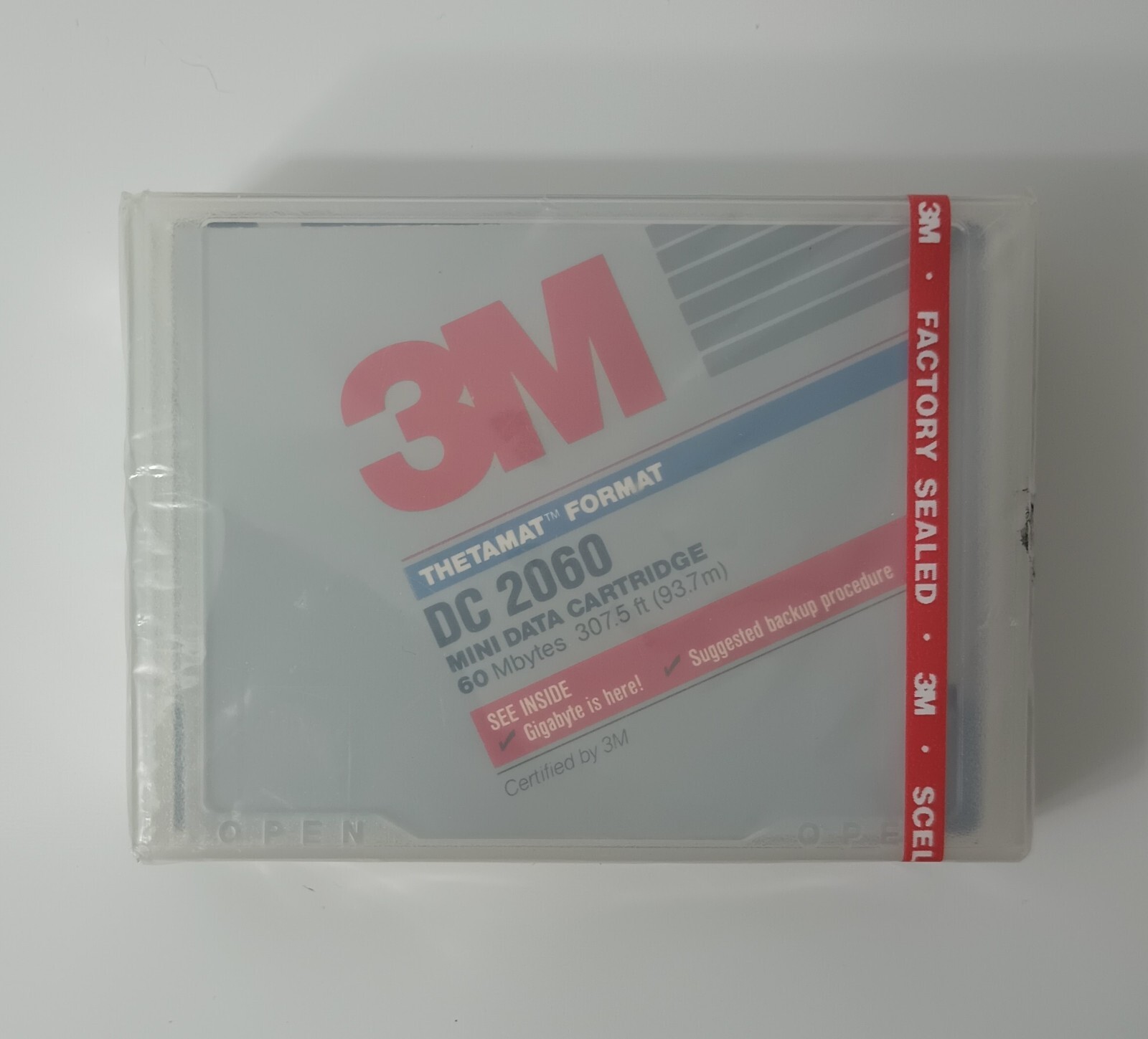 Vintage 3M DC 2060 Mini Data Cartridge 60 MBytes 307.5' Factory Sealed NOS 1992