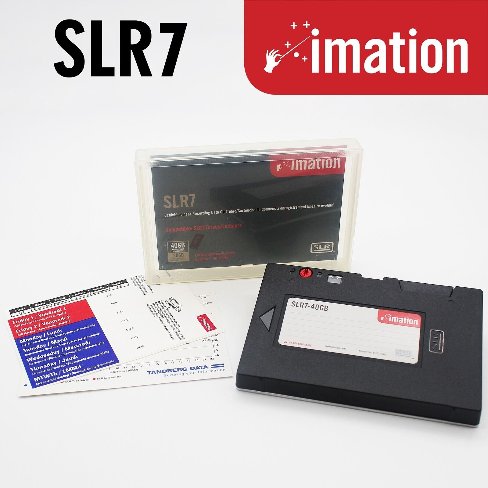 4x Imation SLR7 Data Cartridges 20GB/40GB Tape