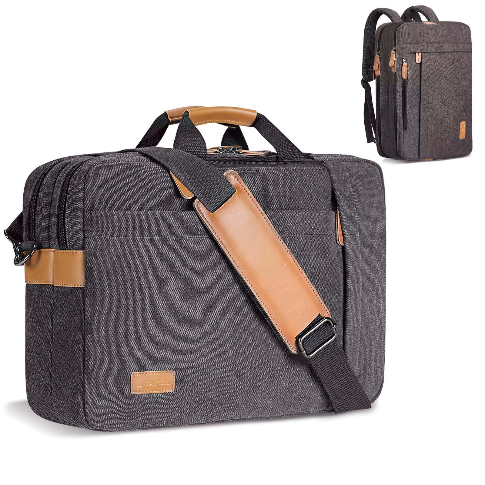 ESTARER Laptop Computer Bag for Men 3 In 1, 17-17.3 Inch 17'', Gray
