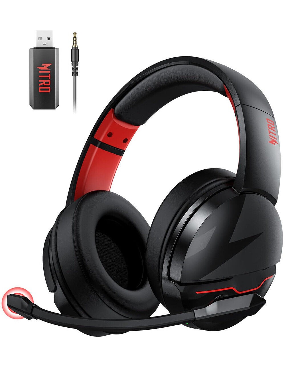 PS5 Headset with 2.4GHz for Ps5, Ps4, PC, Switch, Bluetooth 5.3 + 100Hrs Gaming